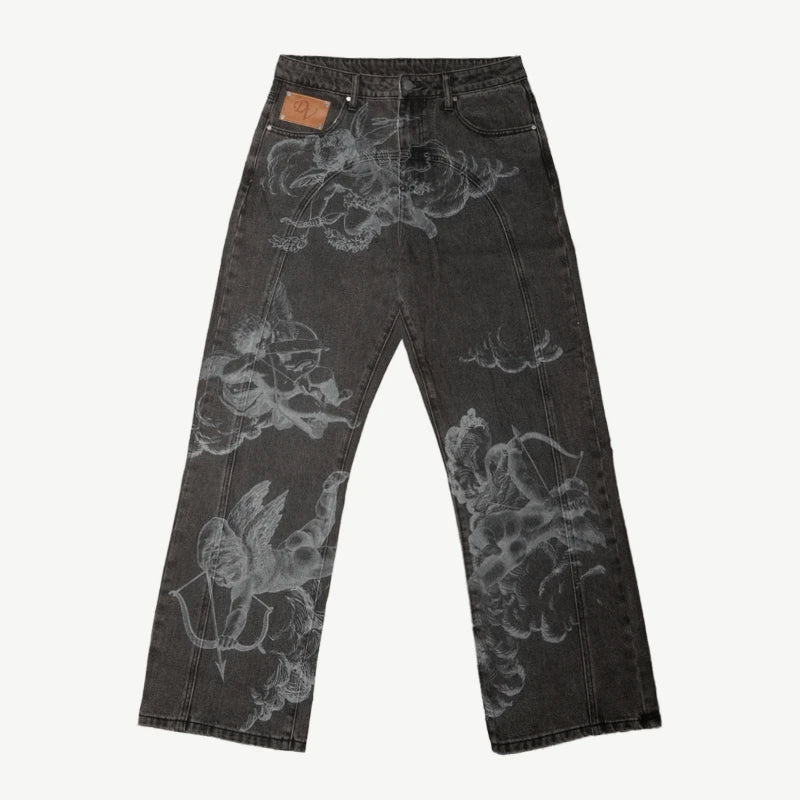 Black Heavenly Pattern Denim